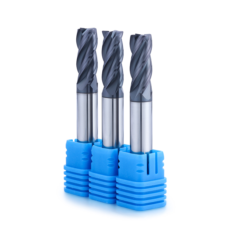Tungsten Carbide CNC -työkalut 4 tasainen huilu jyrsintä leikkuri 45 asteen päätytehtaat hiiliteräksessä